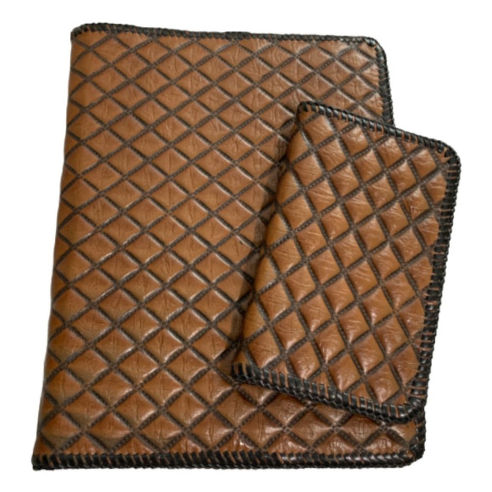 Luxury Hand Quilted Leather Journal/Diary Set